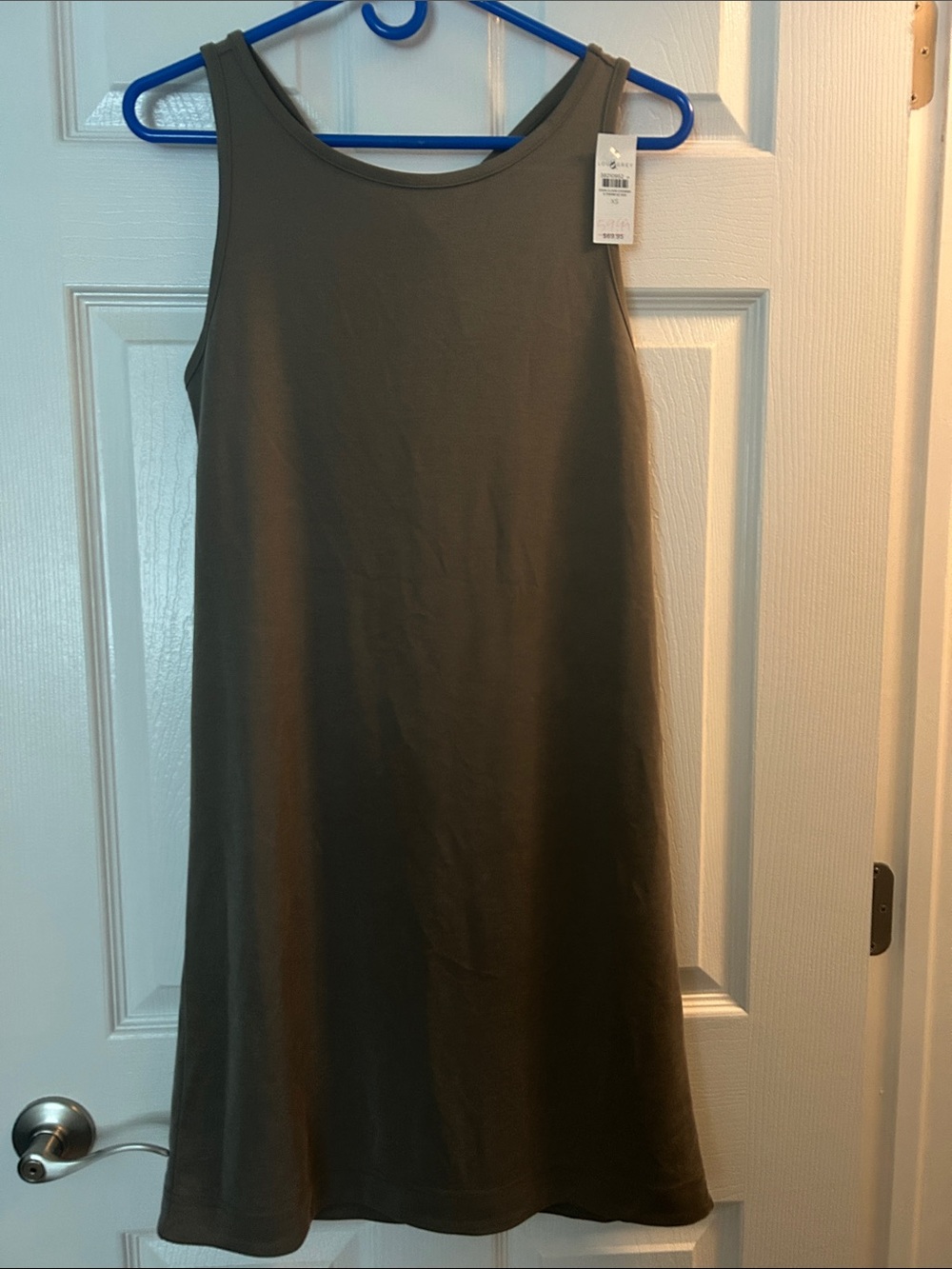 LOFT Olive Green Sleeveless Midi Dress